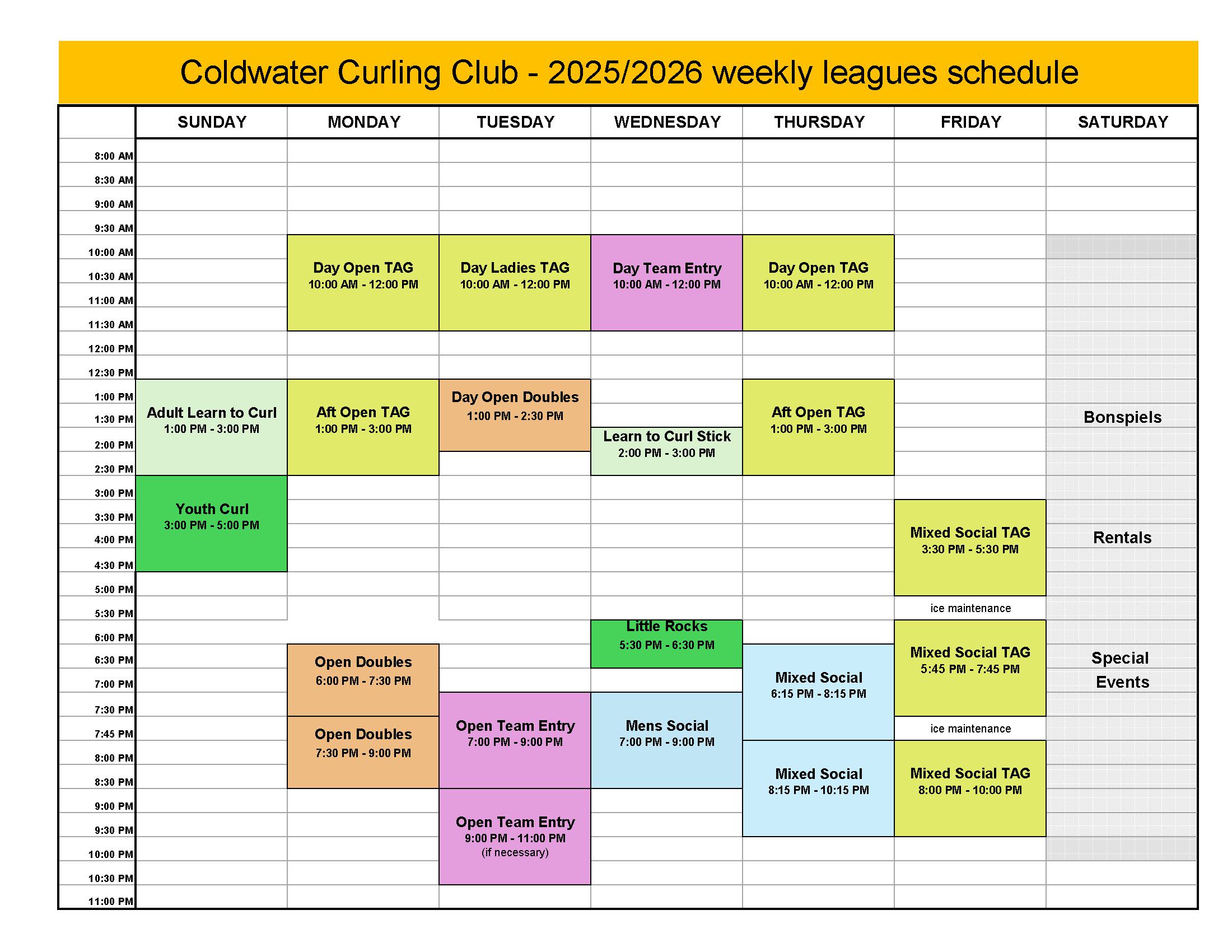 Coldwater League Schedule 2025
